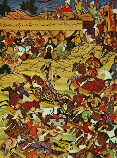 Genghis Khan in Battle, Preceded by Gebe, One of His Generals by Unbekannt Unbekannt